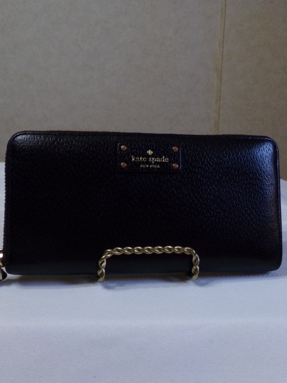 LKN Kate Spade Leila Large Continental Zip Around Wallet, Black Leather
